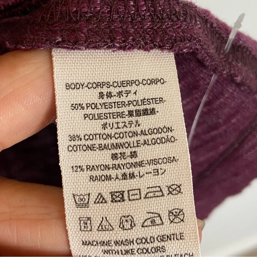 Free People We The Free Split Back‎ Tunic Sweater Size M Color Purple Turtleneck